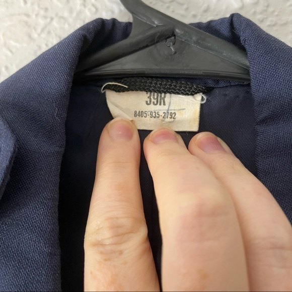 United States Air Force 1972 Blue Officer Uniform Tropical Wool Coat Jacket 39R - Picture 3 of 9